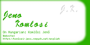 jeno komlosi business card